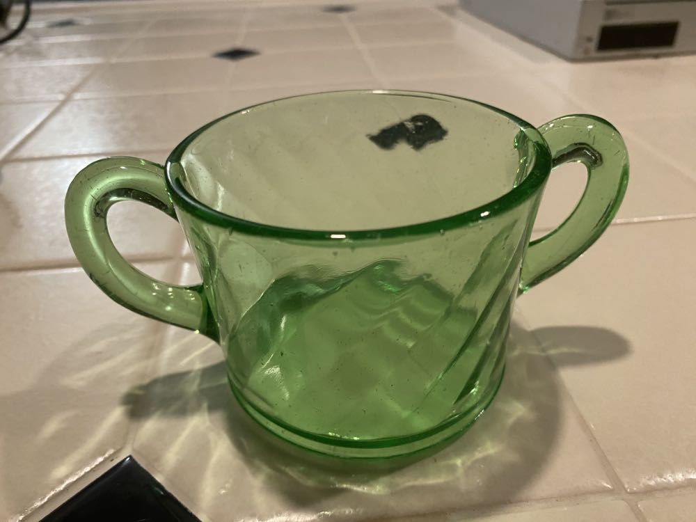 Anchor Hocking Spiral Optic Pattern Sugar Dish  ornament collectible - Main Image 2