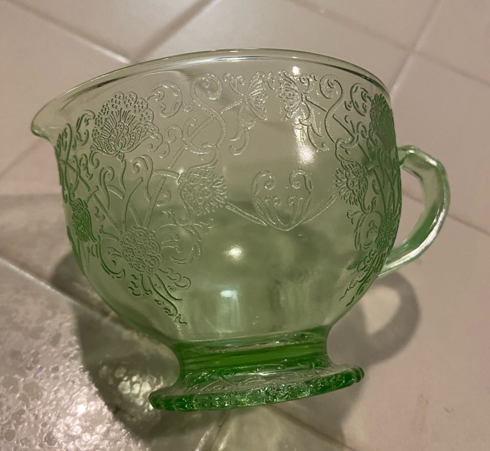 Hazel-Atlas Florentine Green Pattern Creamer  ornament collectible - Main Image 2