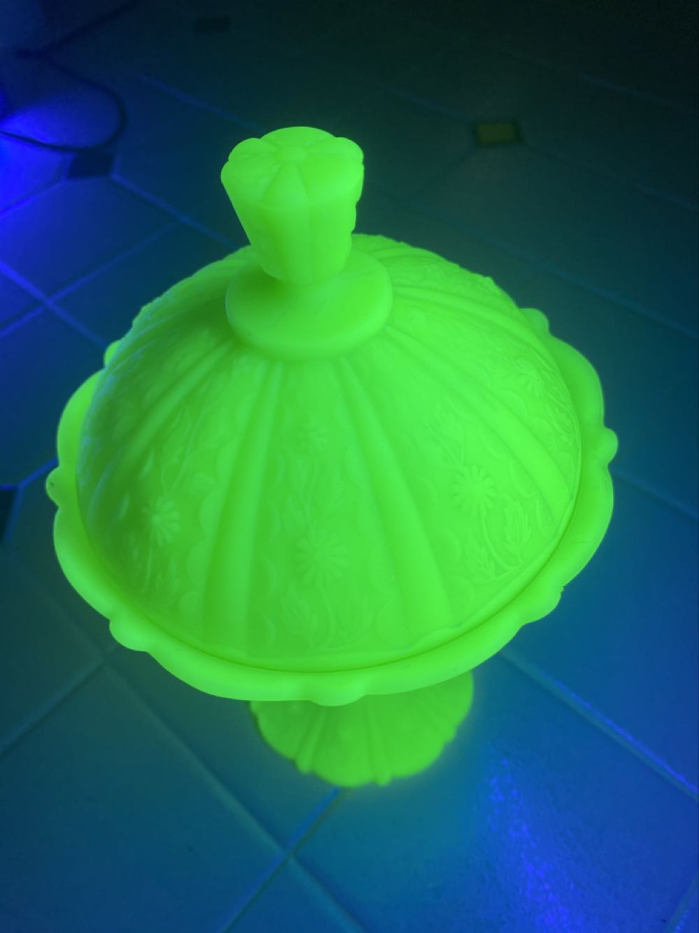 Fenton Jadeite Green Glass Compote Candy Dish  ornament collectible - Main Image 3