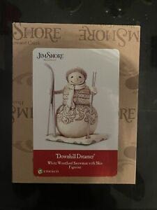 Jim Shore Downhill Dreamer - Snowman (White Woodland) ornament collectible [Barcode 045544928977] - Main Image 1