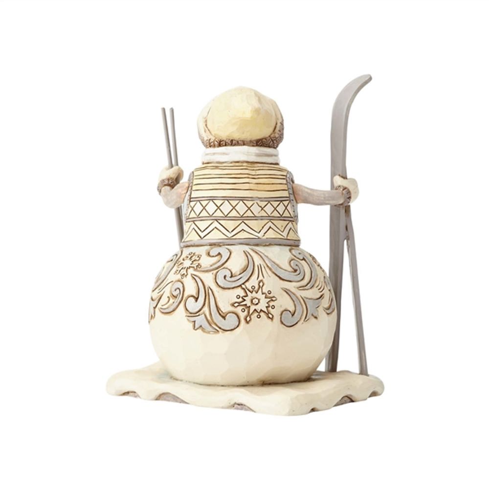 Jim Shore Downhill Dreamer - Snowman (White Woodland) ornament collectible [Barcode 045544928977] - Main Image 2