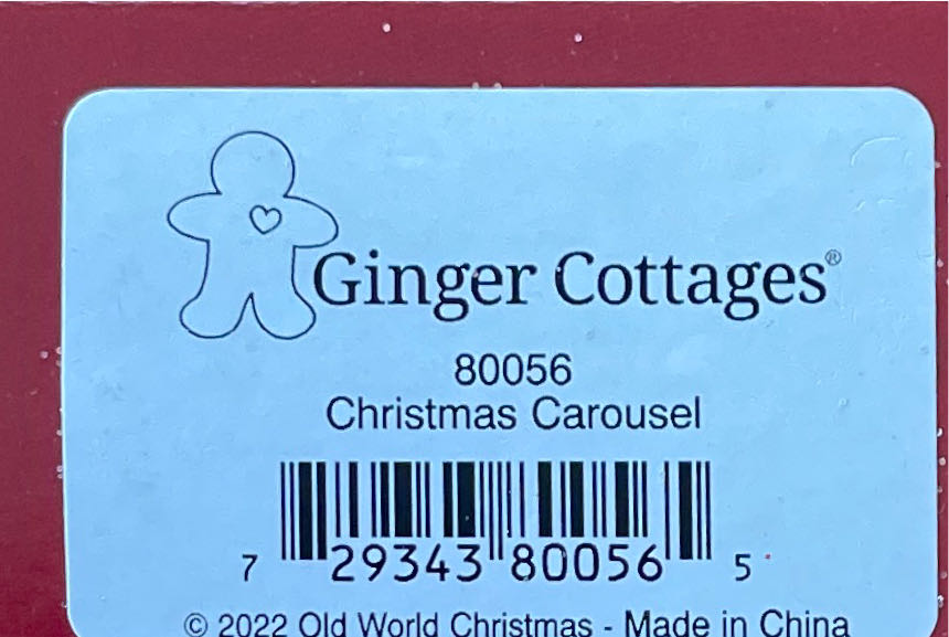80056 Ginger Cottages - Christmas Carousel  ornament collectible [Barcode 729343800565] - Main Image 2