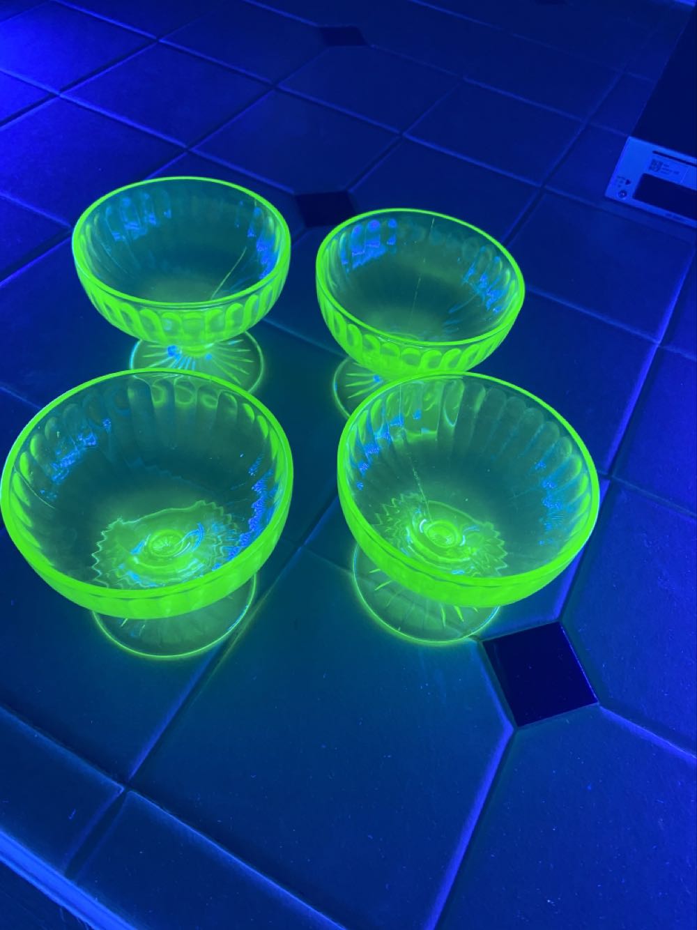 Hazel Atlas Aurora Green Pattern Sherbet  ornament collectible - Main Image 3