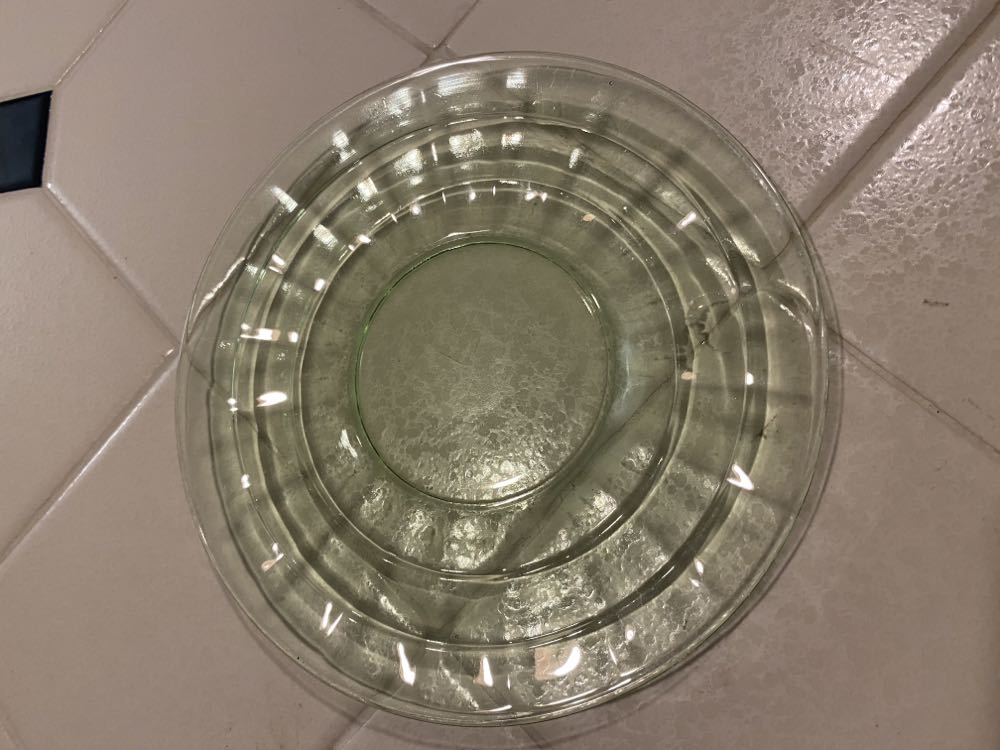 Hocking Glass Block Optic Pattern Green Luncheon Plate 6”  ornament collectible - Main Image 2