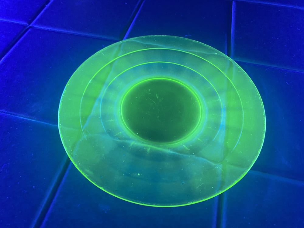 Hocking Glass Block Optic Pattern Green Luncheon Plate 6”  ornament collectible - Main Image 3