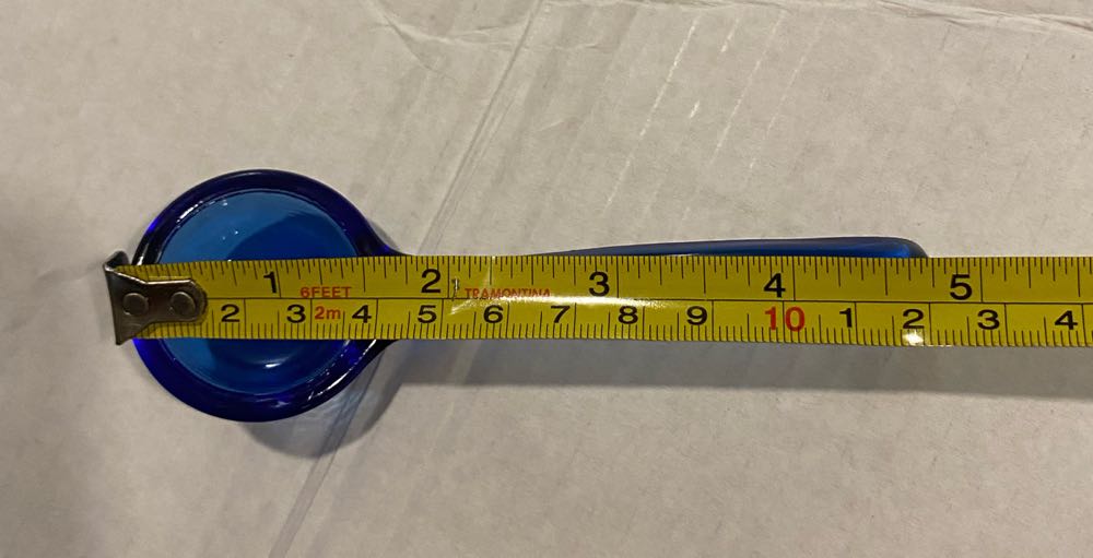 Unk. Blue vaseline glass Mayo / Condiment spoon ornament collectible - Main Image 4