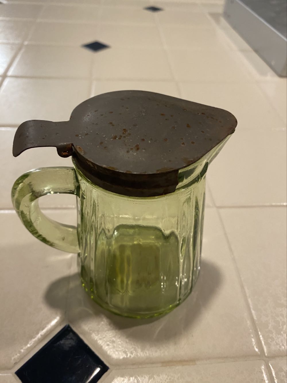 Anchor Hocking Syrup Pitcher with Metal Top  ornament collectible - Main Image 2