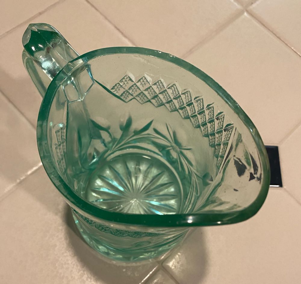 US Glass Floral & Diamond Band Pattern Creamer  ornament collectible - Main Image 4