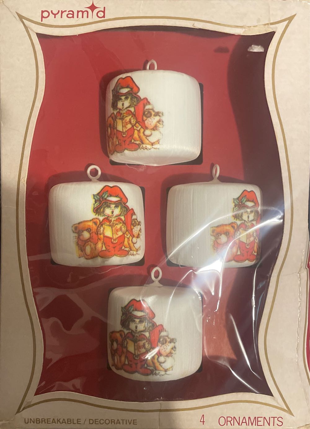 Pyramid - Satin Sheen - Drum - Caroling Girl In Pajamas With Dog & Teddy - Caroler (Satin Sheen) ornament collectible - Main Image 2