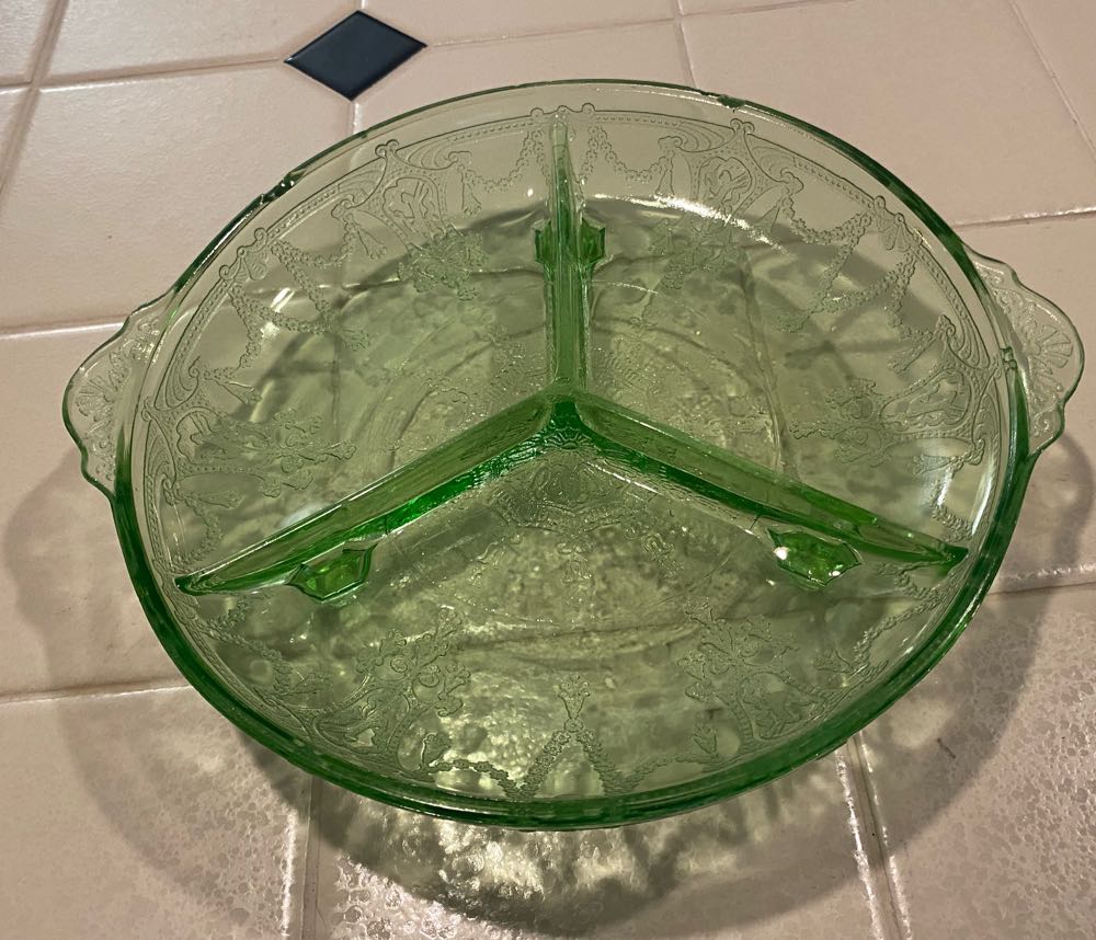 Hocking Cameo Ballerina Pattern Divided Relish Dish  ornament collectible - Main Image 2