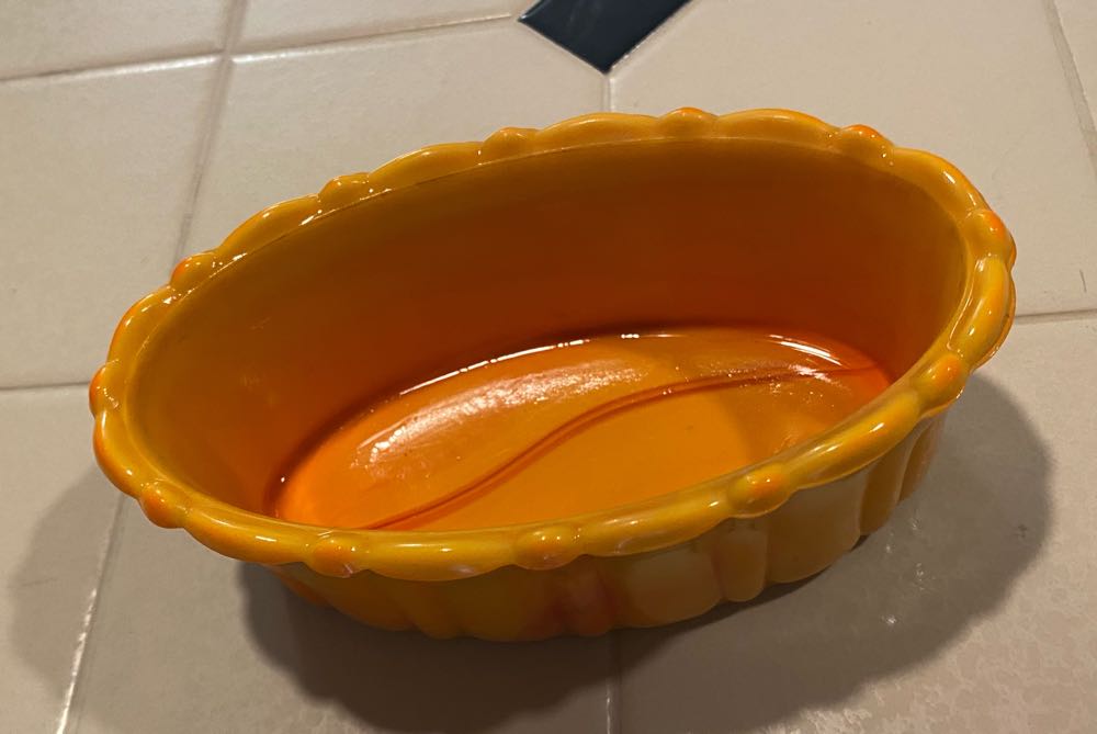 Akro Agate Orange Slag Glass Small Oval Planter No. 654  ornament collectible - Main Image 4