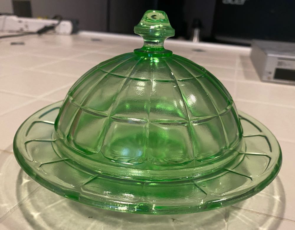 Anchor Hocking “Colonial Knife and Fork” Pattern Round Covered Butter  ornament collectible - Main Image 2