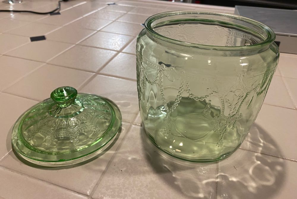 Hocking Glass Cameo Ballerina Pattern Cookie Jar  ornament collectible - Main Image 2