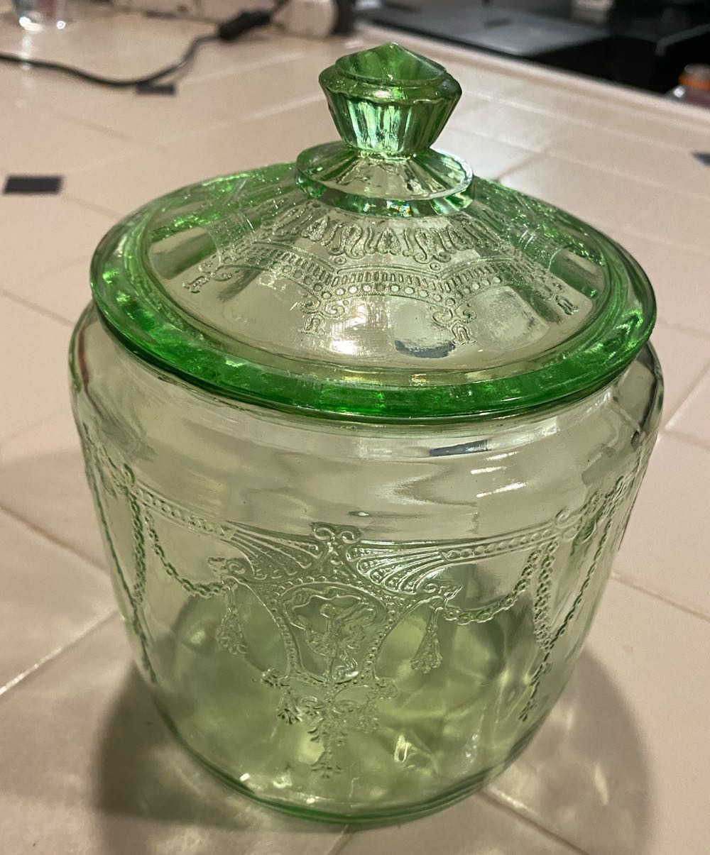 Hocking Glass Cameo Ballerina Pattern Cookie Jar  ornament collectible - Main Image 4