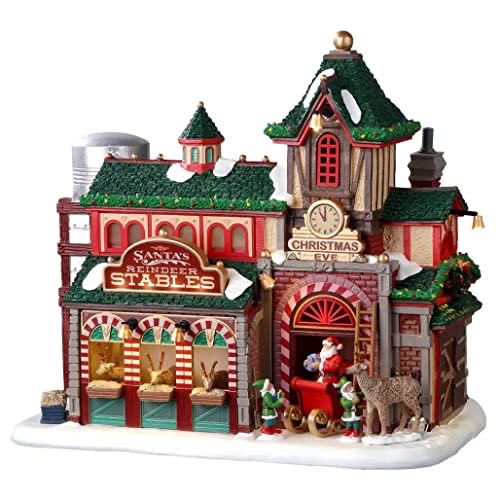 Santa’s Reindeer Stable - Santas Wonderland (Lighted Building) ornament collectible [Barcode 728162259264] - Main Image 1