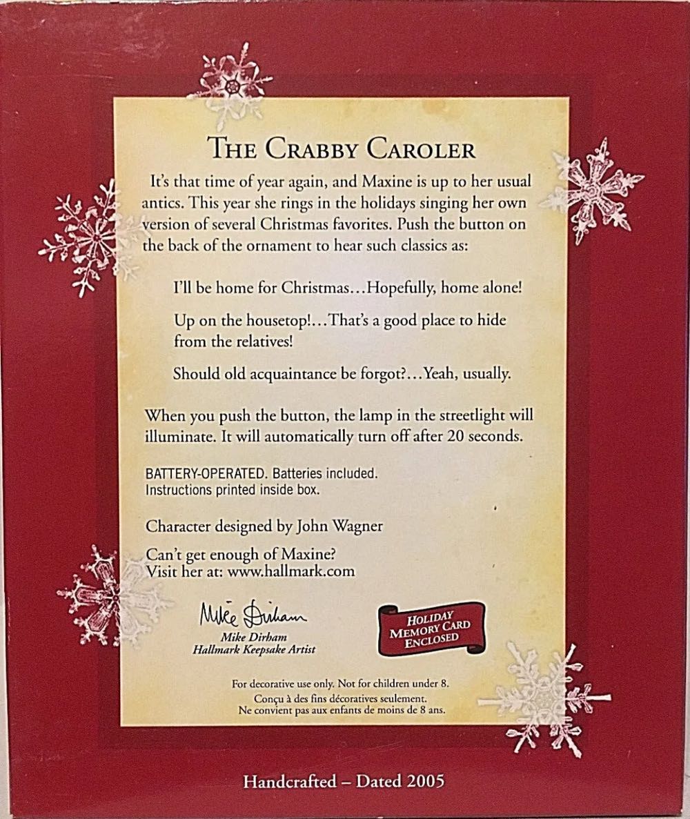 Maxine The Crabby Caroler - Maxine (Maxine) ornament collectible - Main Image 2
