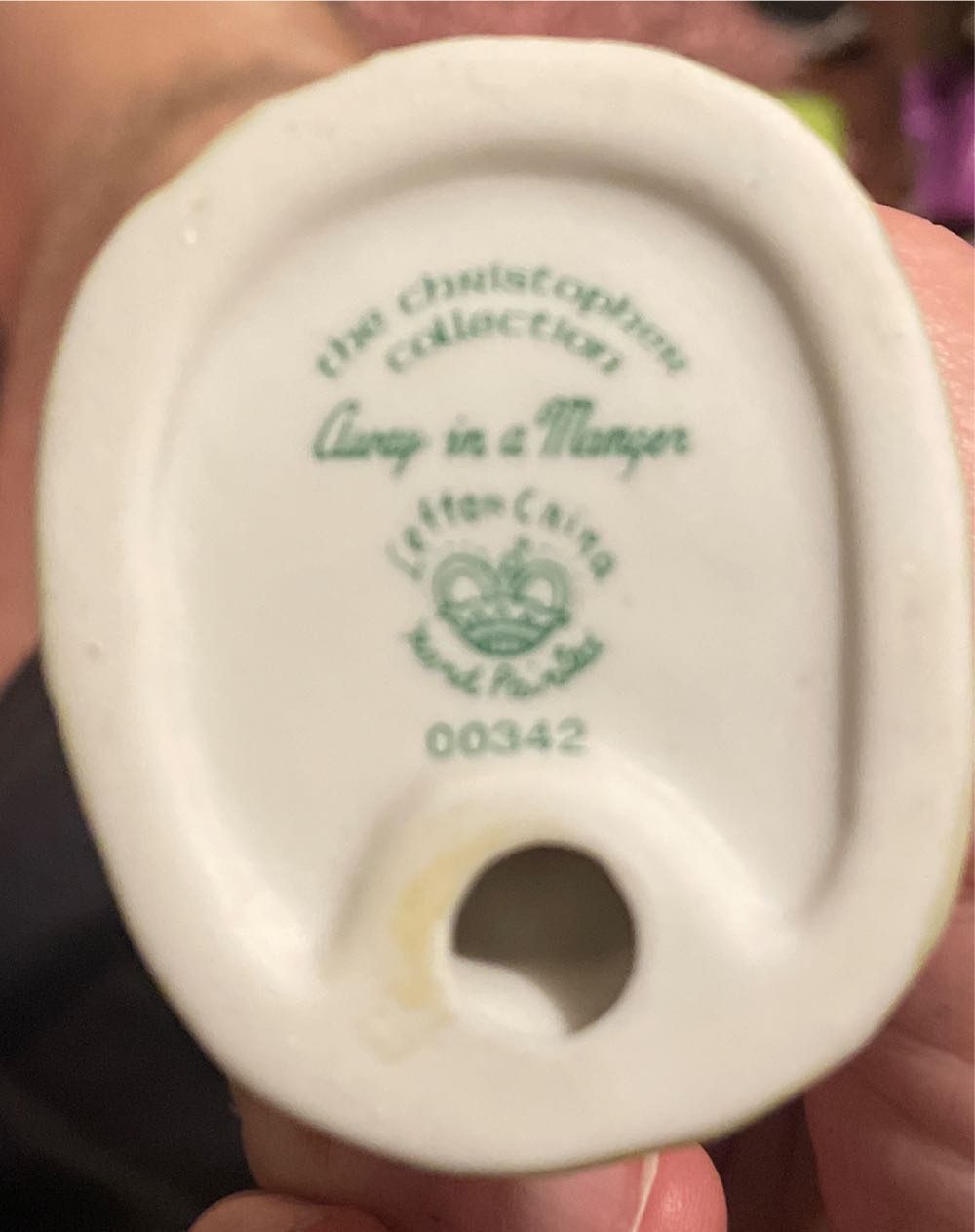 Lefton -- The Christopher Collection - Away In A Manger - Holy Family  - Virgin Mary - 00342 - Holy Family (Nativity) ornament collectible - Main Image 2