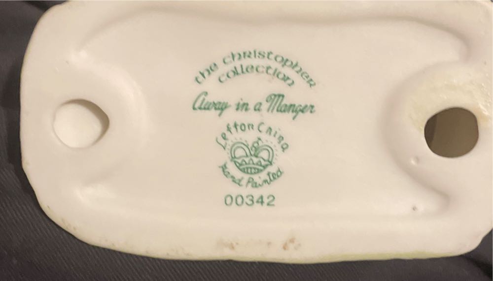 Lefton - The Christopher Collection - Away In A Manger - Nativity - Holy Family - Baby Jesus - 00342 - Holy Family (Nativity) ornament collectible - Main Image 2