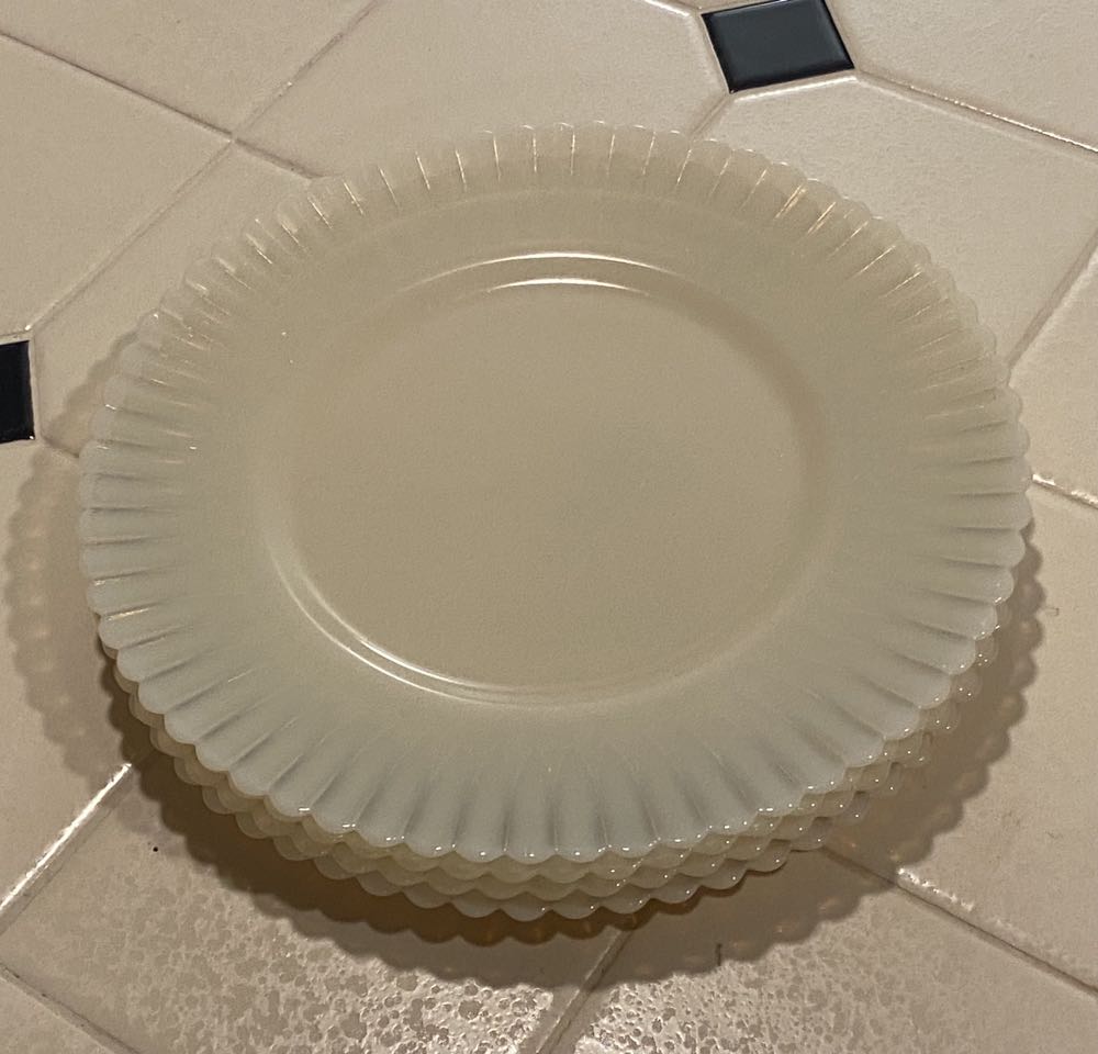 Macbeth Evans Petalware Monax White Opalescent 6.25” Dessert Plates   ornament collectible - Main Image 2
