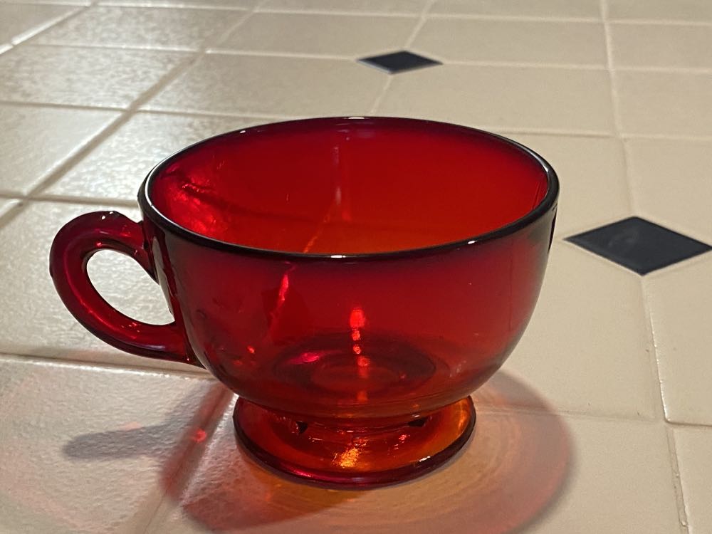 Anchor Hocking Royal Ruby Red Glass Footed Cup  ornament collectible - Main Image 2