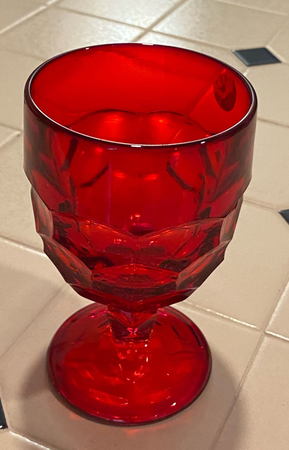 Viking Glass Ruby Red Georgian Water Goblets  ornament collectible - Main Image 2