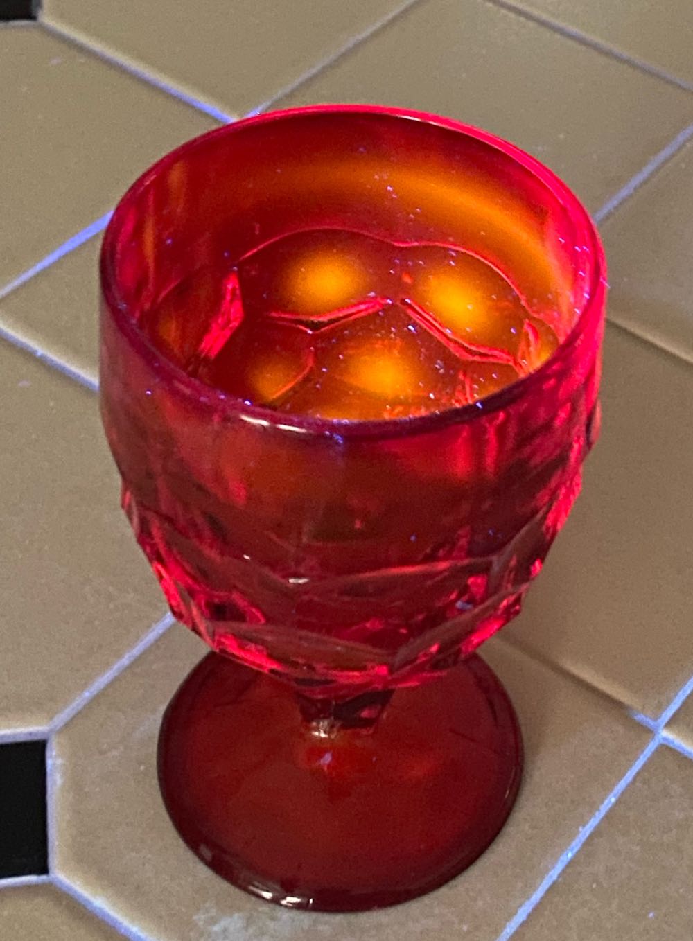 Viking Glass Ruby Red Georgian Water Goblets  ornament collectible - Main Image 3