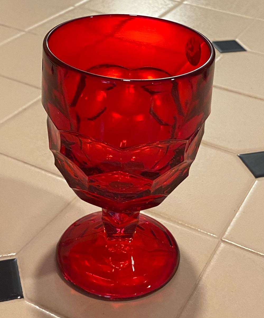 Viking Glass Ruby Red Georgian Water Goblets  ornament collectible - Main Image 4