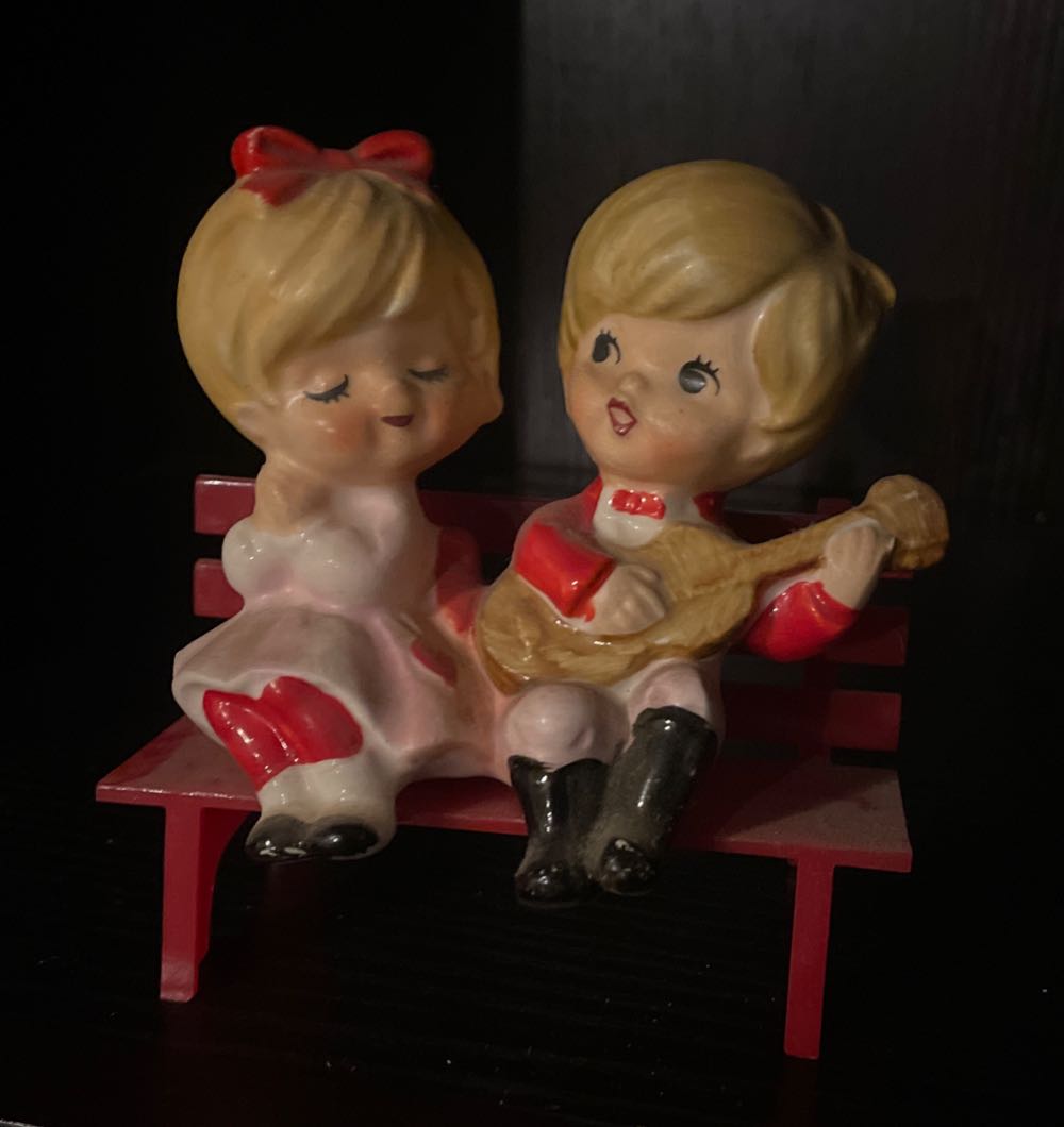 Lefton - Valentine - Shelf Sitters - Boy Serenading Girl - #108 - Valentine (Shelf Sitter) ornament collectible - Main Image 1