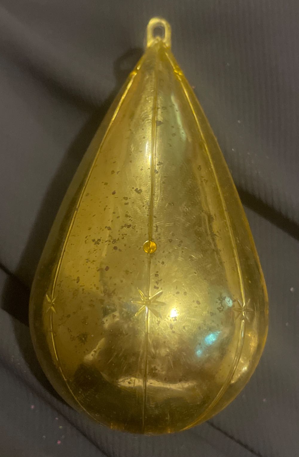 Jewelbrite - Teardrop - Clear - Snowflake & Red Tinsel - Gold - Snowflake (3-D Diorama) ornament collectible - Main Image 2