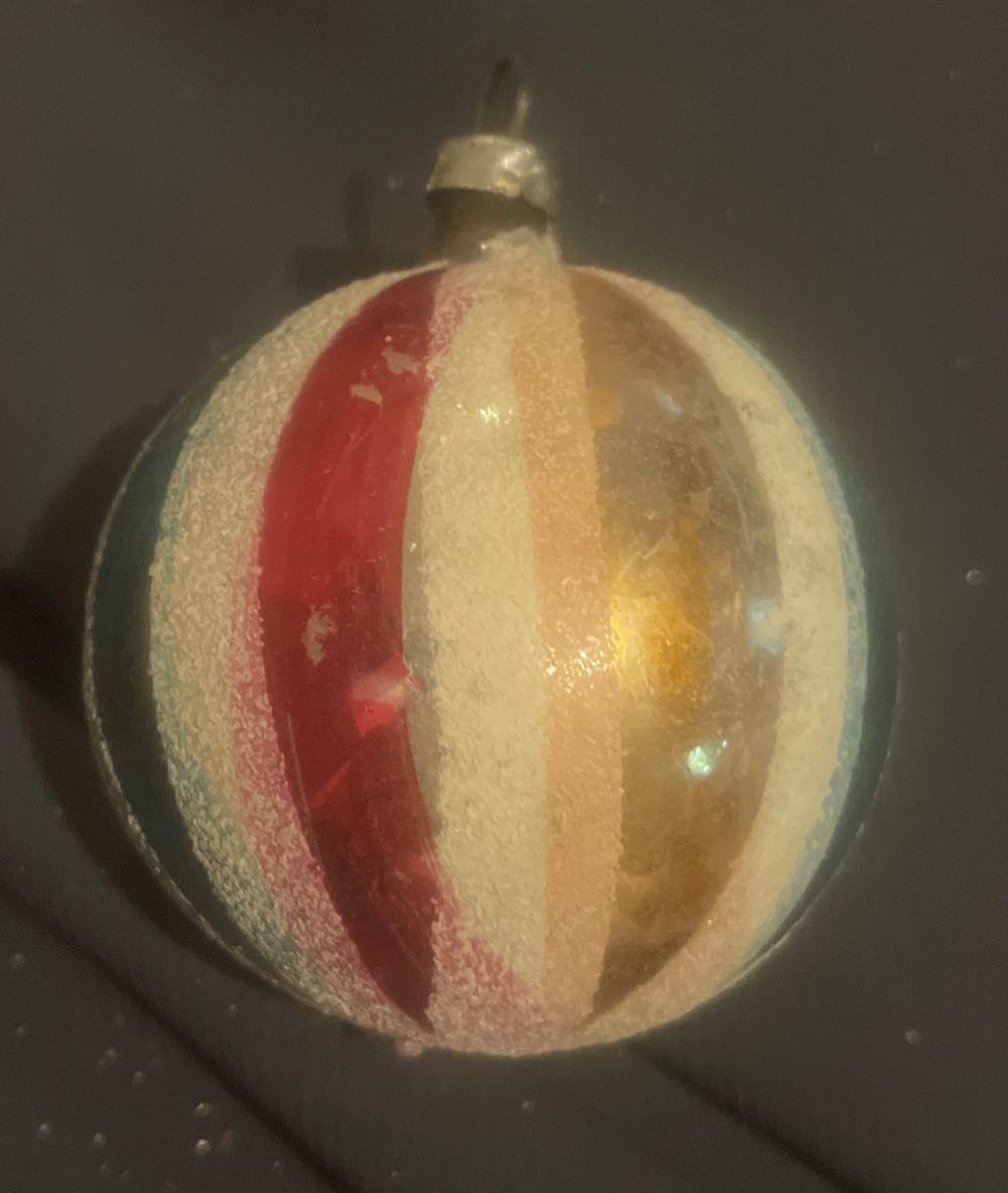 West Germany - Round - Stripes - Green, Red, Yellow, White Mica - Stripes (Round) ornament collectible - Main Image 2