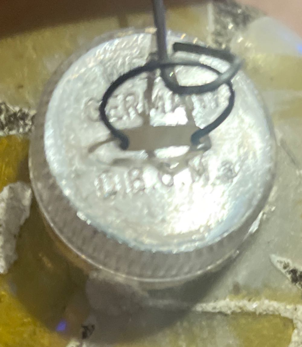 West Germany - D.B.G.M - Stripes & Swirls - Mica - White, Gold, Silver - Stripes & Swirls (Round) ornament collectible - Main Image 2