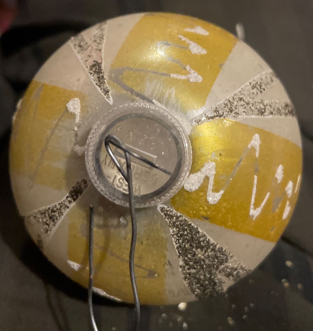 West Germany - D.B.G.M - Stripes & Swirls - Mica - White, Gold, Silver - Stripes & Swirls (Round) ornament collectible - Main Image 4