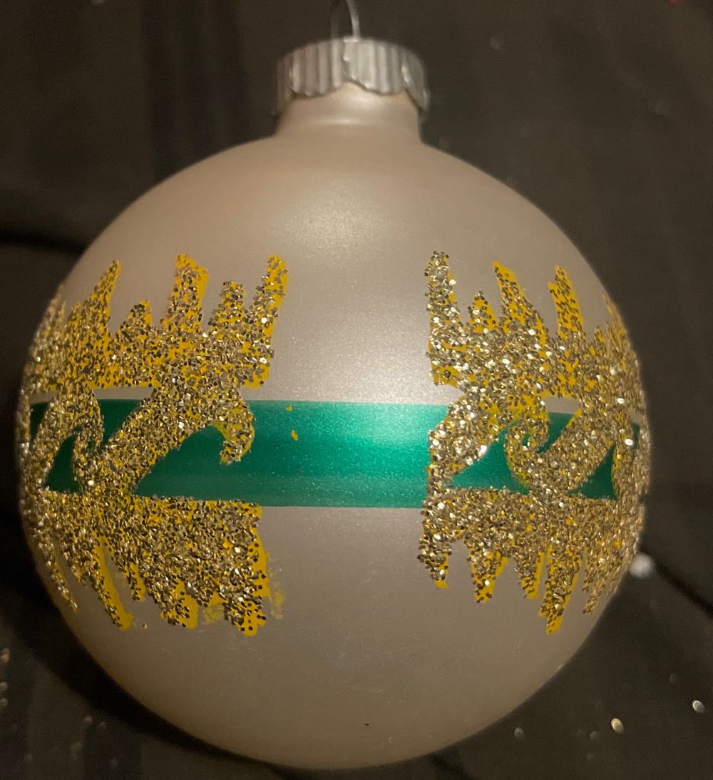 Shiny Brite - Round - Stripes & Swirls - White, Green, Yellow, Gold - Stripes & Swirls (Round) ornament collectible - Main Image 2