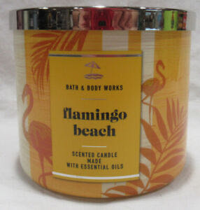 Bath & Body Works Flamingo Beach Scented Candle Flamingo Wick 3 14.5 Oz New  (Summer) ornament collectible [Barcode 667554369689] - Main Image 1