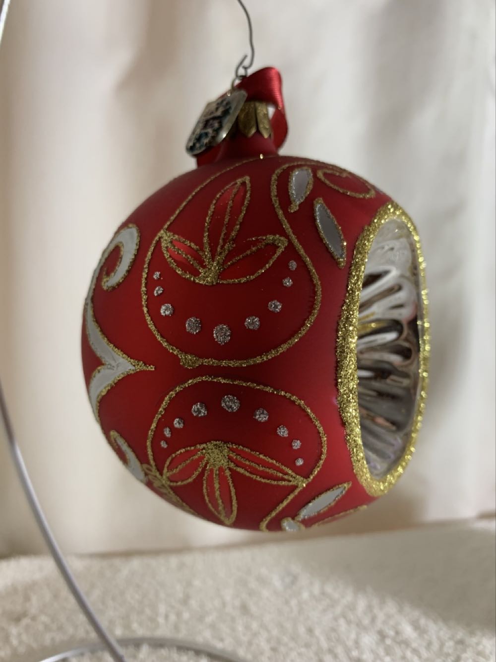Brocade Reflector Ball - Holiday Heirlooms (Christmas Tree Ornament) ornament collectible - Main Image 2