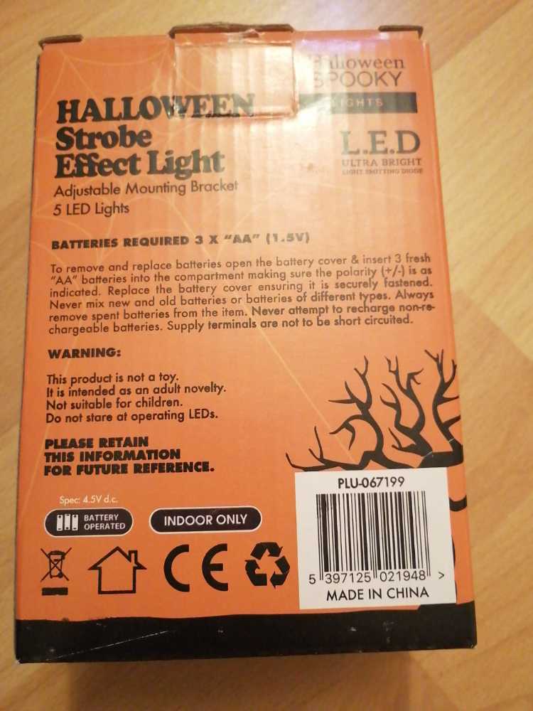 Halloween Strobe Effect Light  ornament collectible [Barcode 5397125021948] - Main Image 2