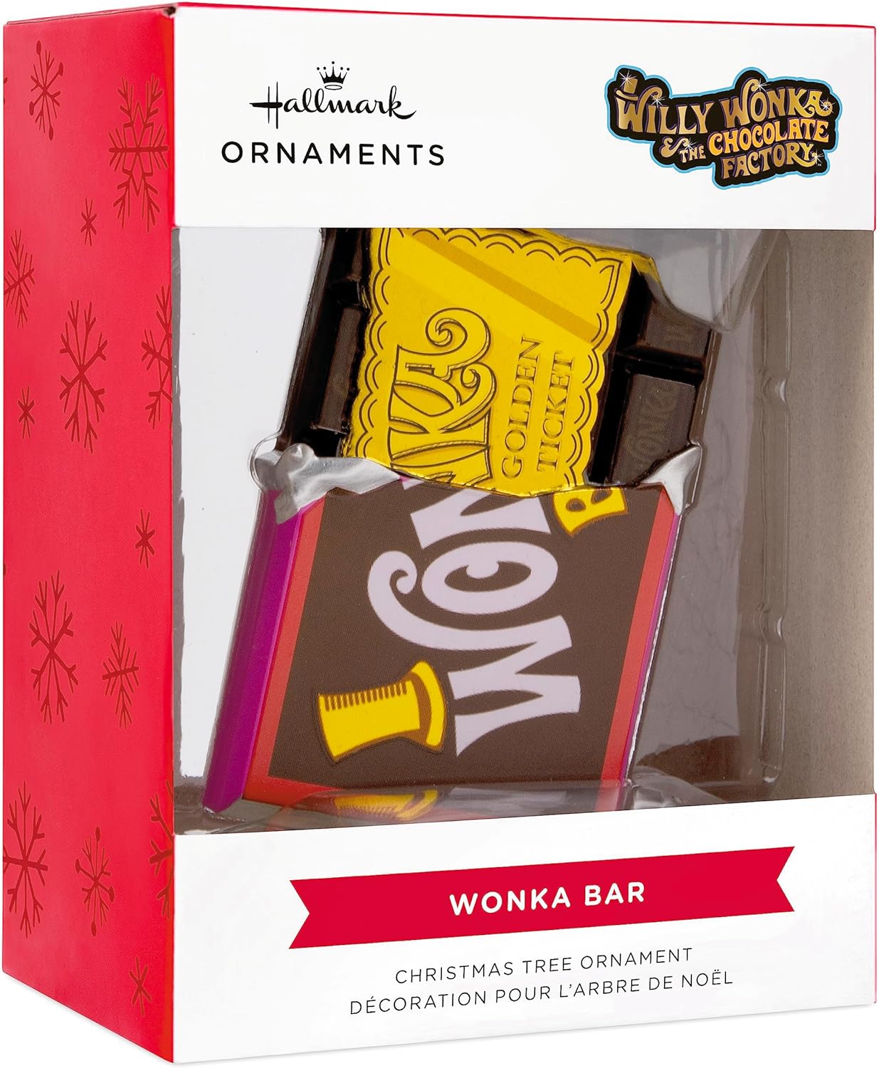 WONKA BAR with GOLDEN TICKET - Willy Wonka & The Chocolate Factory (Hanging Ornament) ornament collectible [Barcode 763795839988] - Main Image 2