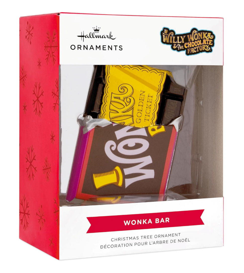 WONKA BAR with GOLDEN TICKET - Willy Wonka & The Chocolate Factory (Hanging Ornament) ornament collectible [Barcode 763795839988] - Main Image 3