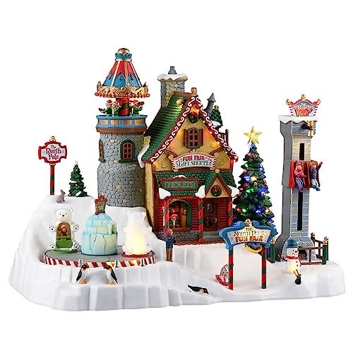 Lemax Village Collection North Pole Fun Fair Lit Building #35019  ornament collectible [Barcode 728162350190] - Main Image 1