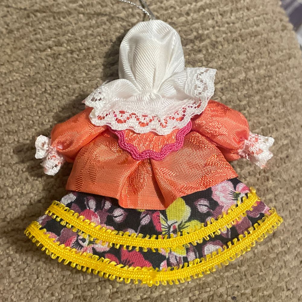 Russian - Doll - Porcelain Face - Pink, Yellow, White - Porcelain Face (Doll) ornament collectible - Main Image 2