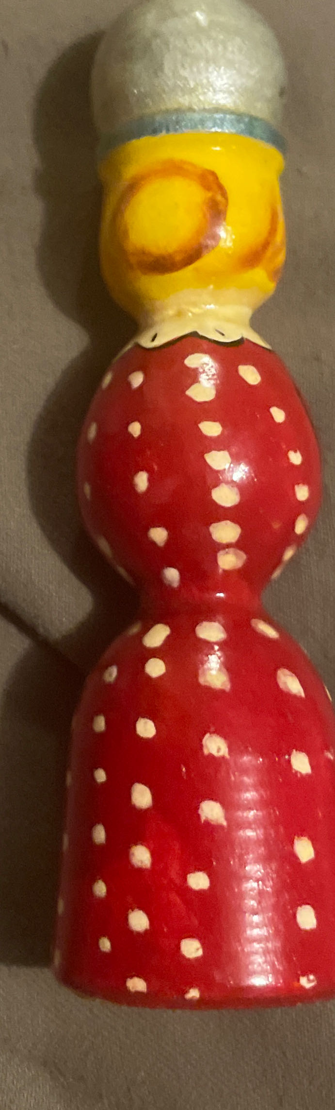 Russian - Wood - Woman - Red Dress - Yellow Flower - Wood (Doll) ornament collectible - Main Image 2