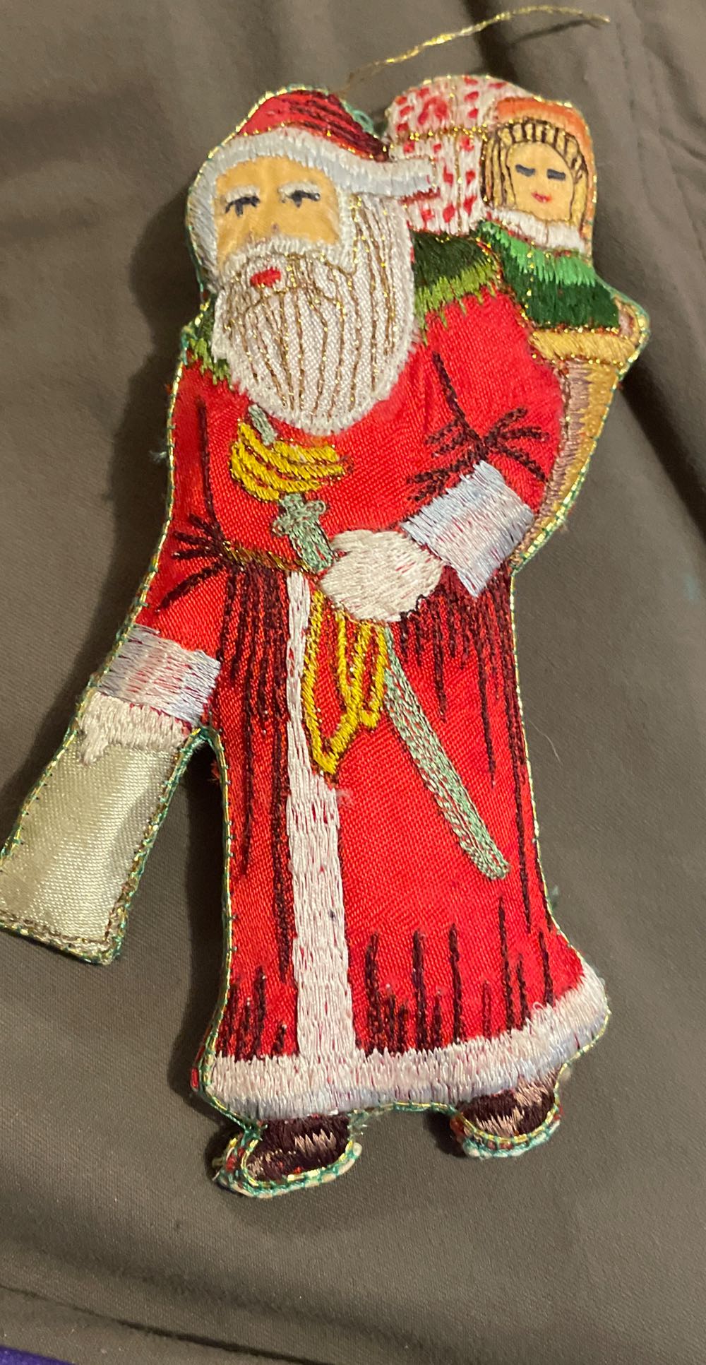 Embroidered - Father Christmas - With Gifts - Santa (Embroidery) ornament collectible - Main Image 2