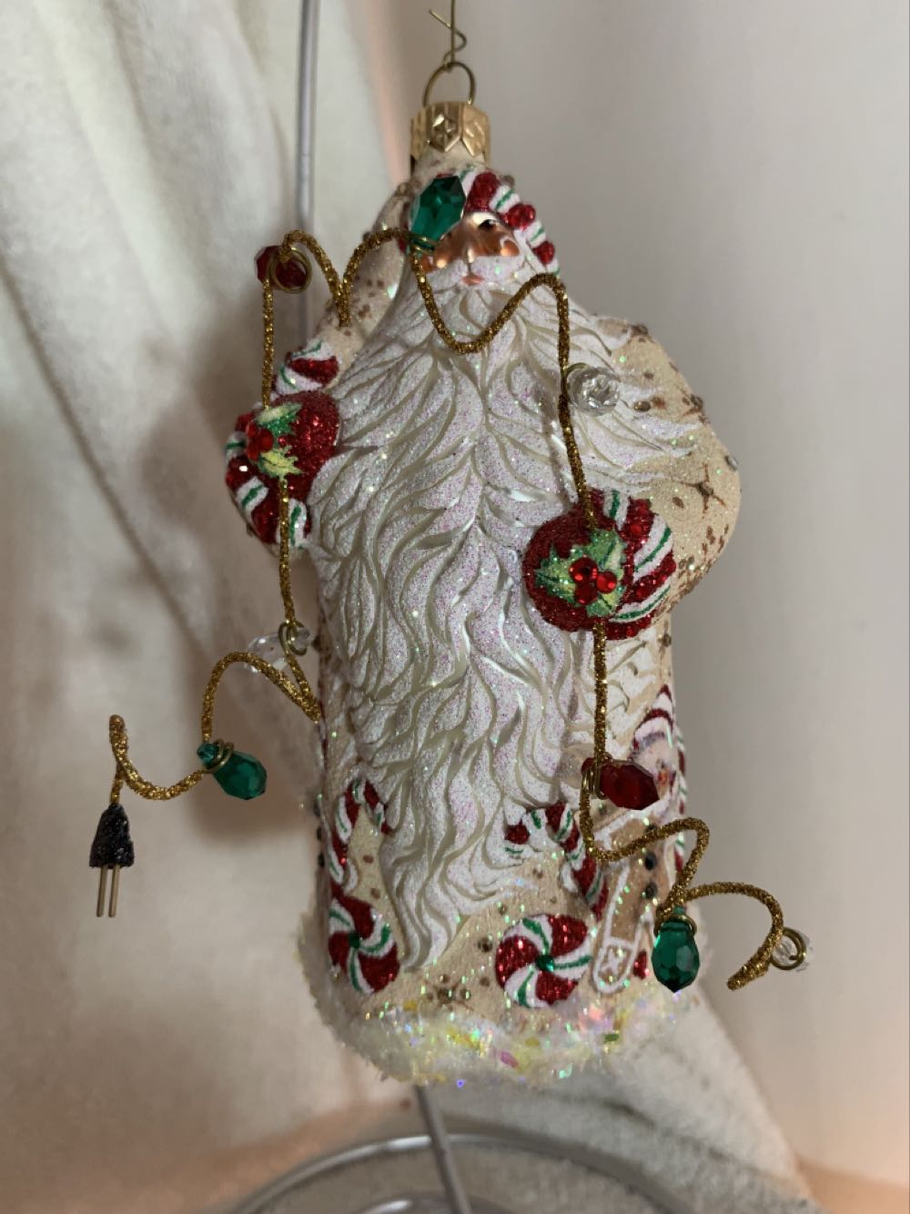 Jim Shore Peanuts: Snoopy Glitter Candy Cane Miniature Figurine 6013048 Mini With