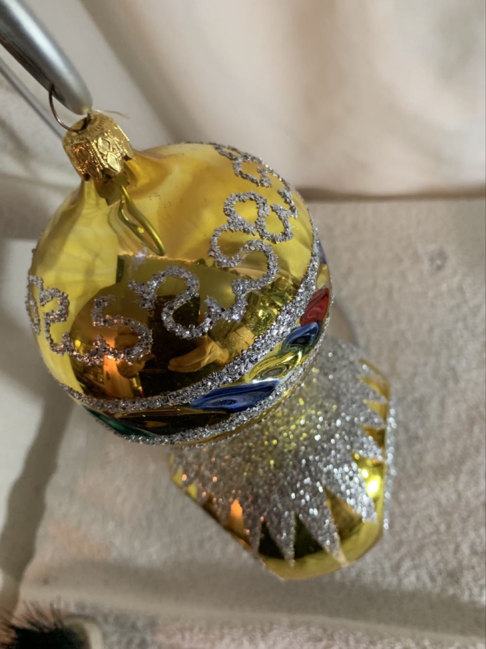 Jumbo Golden Double Drop Double Reflrctor, Vintage  (Christmas Tree Ornament) ornament collectible - Main Image 3