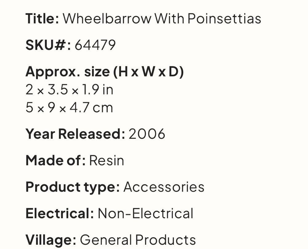 Wheelbarrow With Poinsettias #44479 - General (Accessories) ornament collectible [Barcode 728162644794] - Main Image 2