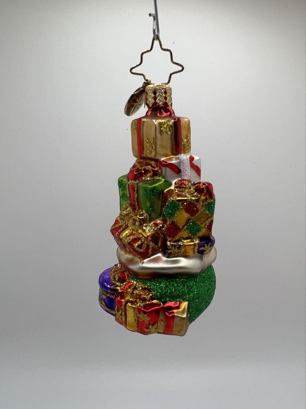 Vintage Mid Century Blue Eyed Lion Christmas Ornament Made from Yarn