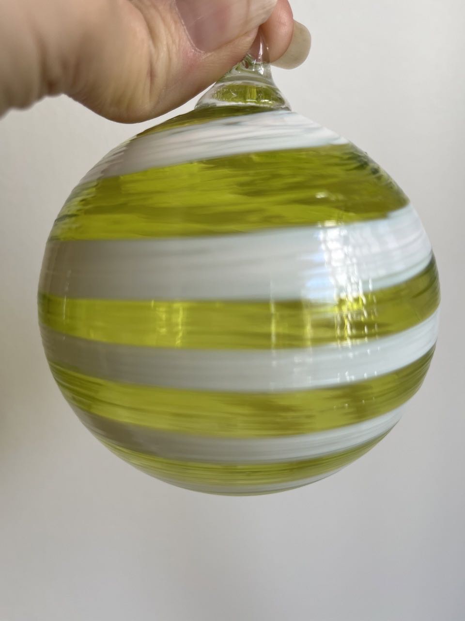 Key Lime Swirl Glass Ball  (Love) ornament collectible - Main Image 2