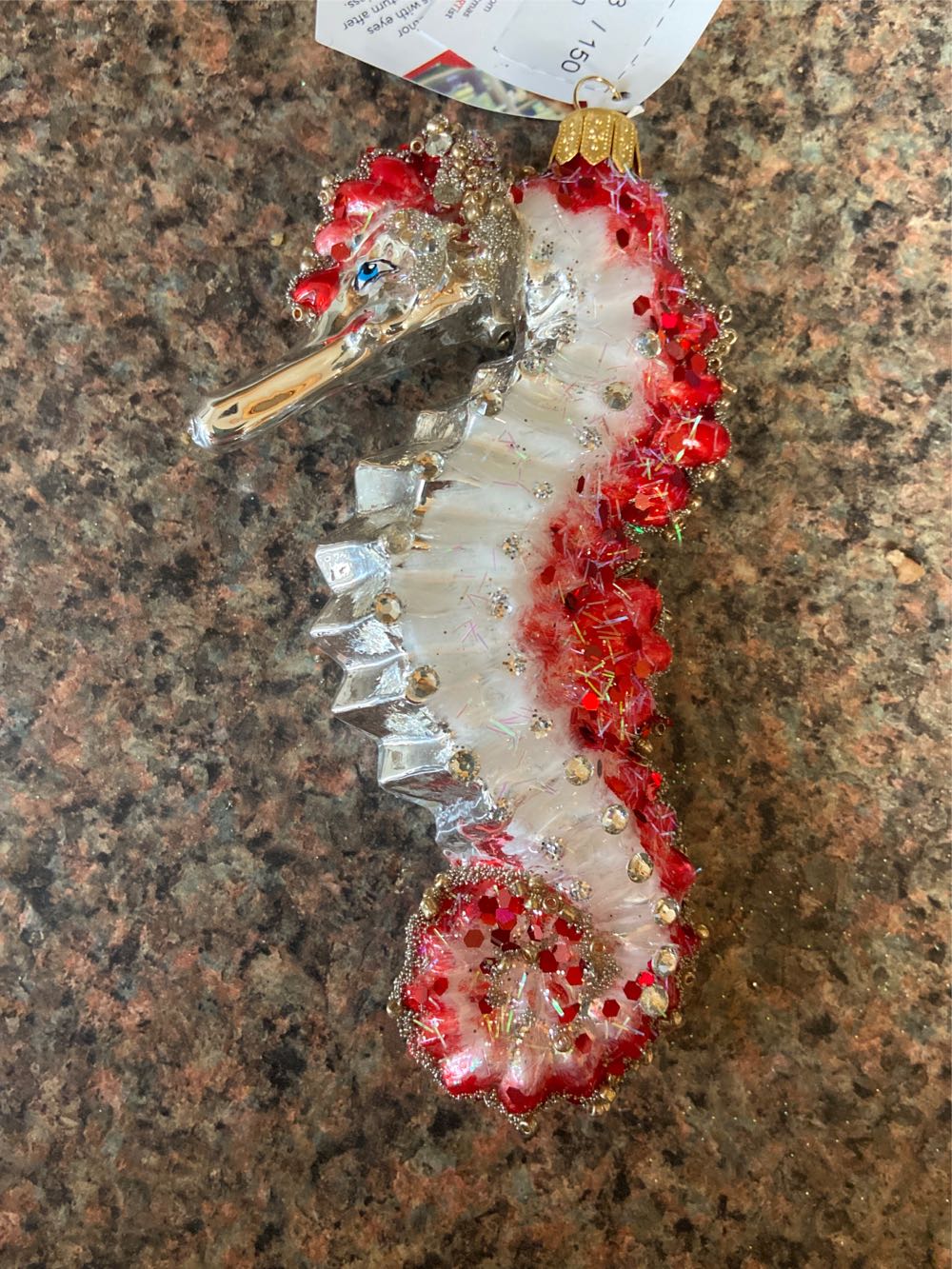 HY Scintillaton Sea Horse Silver  (Ocean) ornament collectible - Main Image 2