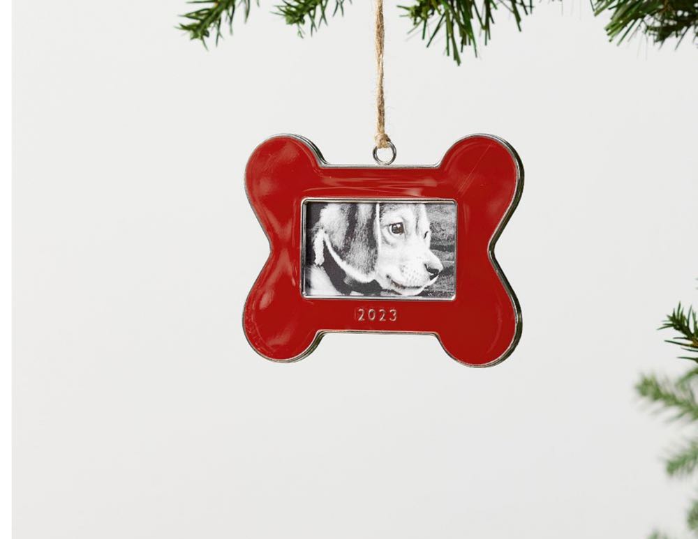 Pottery Barn Dog Bone Picture Frame ornament collectible - Main Image 1