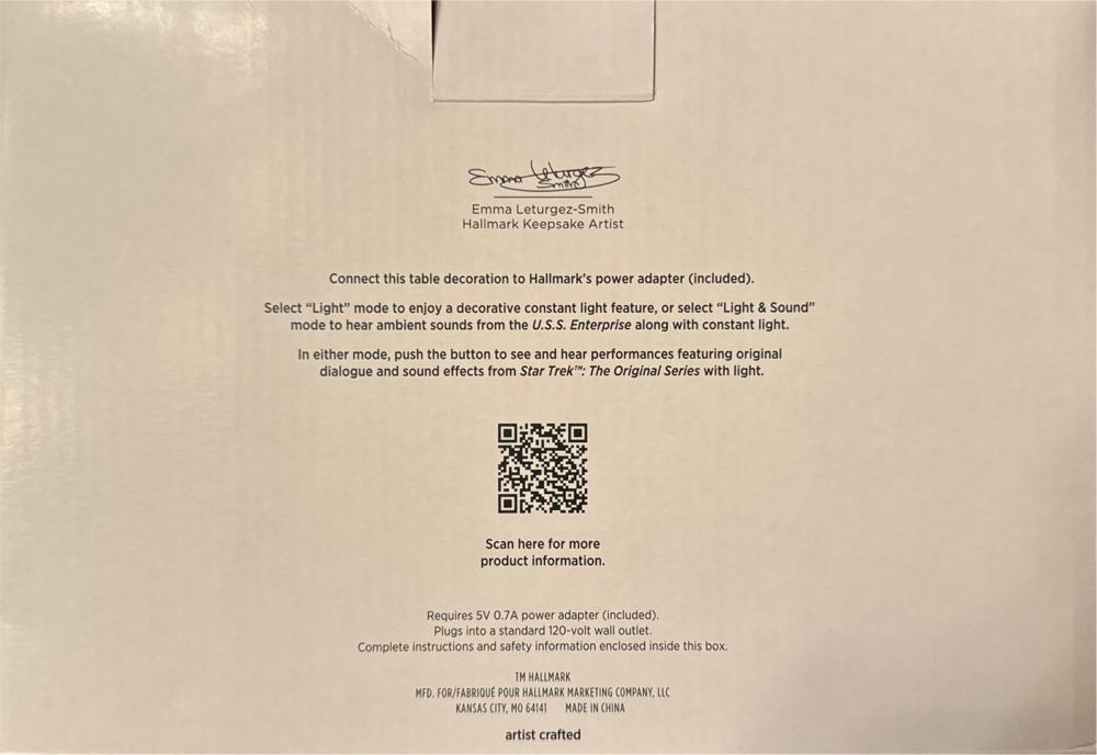 Star Trek:  Star Trek U.S.S. Enterprise NCC-1701 Tabletop Decoration - Keepsake (Star Trek: The Original Series) ornament collectible [Barcode 763795829521] - Main Image 2